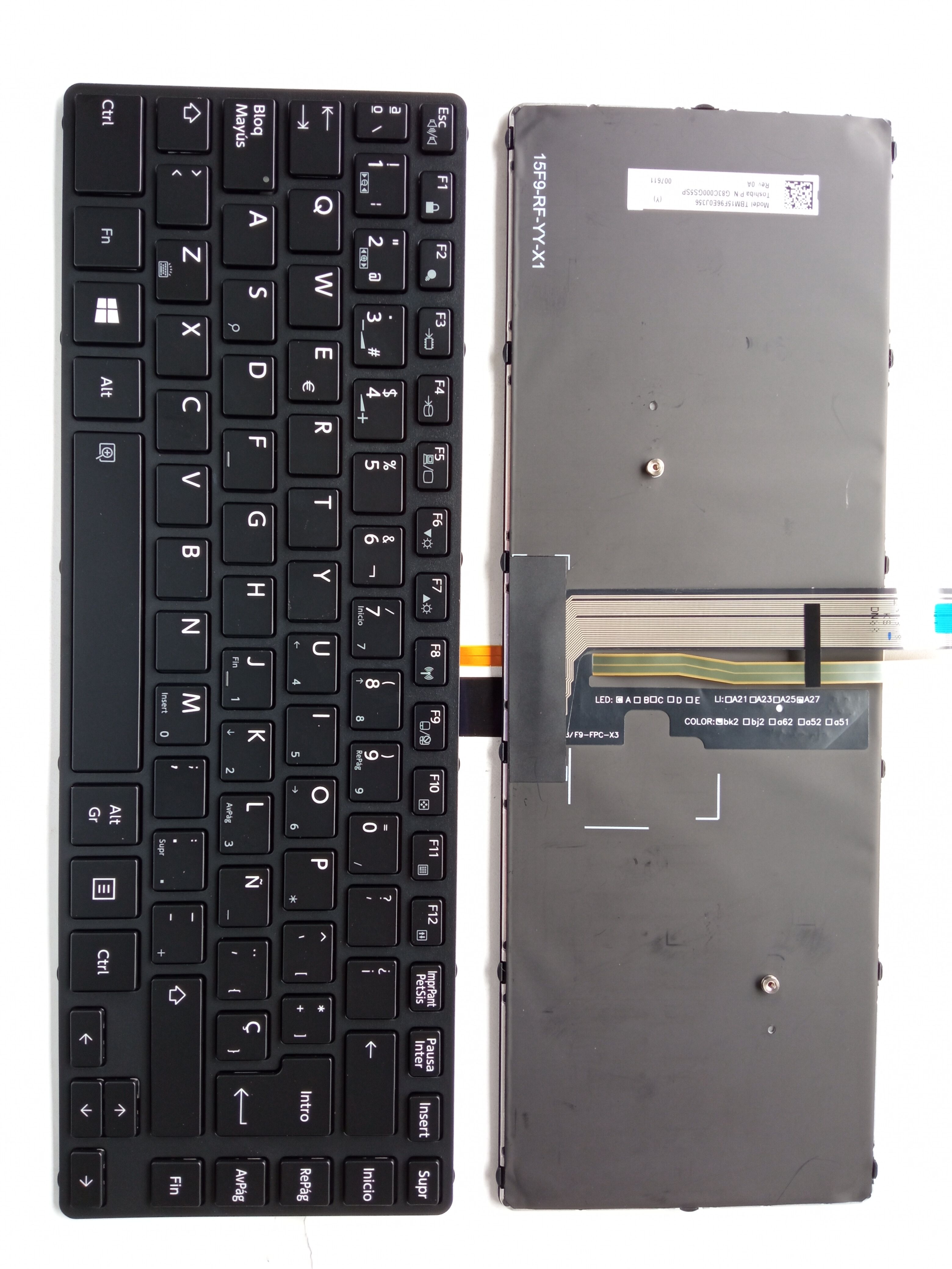 Picture of New Replacement Laptop Keyboard For TOSHIBA R40-C/R30-C/R30T-C/R30-B/R30-30 BLACK FRAME BLACK Backlit Sp Layout